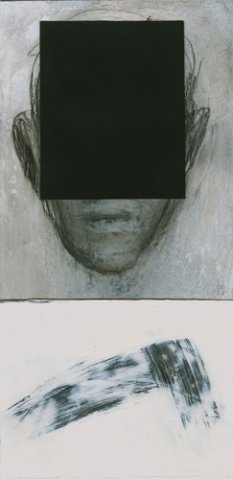 Kopf mit schwarzer Fläche
